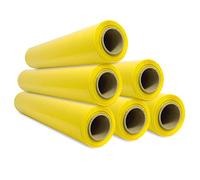 Pellicola per imballaggio, pellicola gialla, carta film, rotolo di plastica protettivo mobili, scatole trasloco, plastica copritutto 50 cm x 300 m estensibile - SIDI (6 pezzi, giallo)