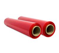 Pellicola per imballaggio, pellicola rossa, carta pellicola, rotolo di plastica protettiva per mobili, scatole di spostamento, plastica copritutto 50 cm x 300 m estensibile - SIDI (2 pezzi, rosso)