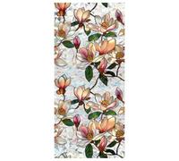 Pellicola per la privacy della finestra dei fiori di magnolia retrò, decalcomanie colorate floreali per la privacy decalcomanie arcobaleno per soggiorno protezione solare decorazione rimovibile