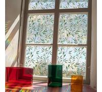 Pellicola per la privacy per finestre con adesione statica su entrambi i lati, con foglie di vite verdi, per bagni e soggiorni (40 x 100 cm)