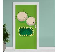 Pellicola per porta "Mostro Verde" 90x200 cm poster per porta decorazione ade...