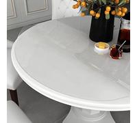 Pellicola per tavolo trasparente in PVC, 1,6 mm, rotonda, diametro 120 cm, antigraffio, impermeabile, protezione per mobili, per sala da pranzo, ufficio, terrazza, facile da pulire