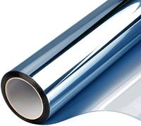 Pellicola Per Vetri Finestre Black-Silver Autoadesivo in vetro Vinile One Way Vision Specchio Effetto finestra Tint film UV. Controllo del calore di rifiuto for la casa(Blue,60x300 cm)