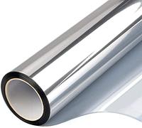Pellicola Per Vetri Finestre Black-Silver Autoadesivo in vetro Vinile One Way Vision Specchio Effetto finestra Tint film UV. Controllo del calore di rifiuto for la casa(Silver,40x300 cm)