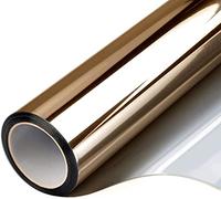 Pellicola Per Vetri Finestre Black-Silver Autoadesivo in vetro Vinile One Way Vision Specchio Effetto finestra Tint film UV. Controllo del calore di rifiuto for la casa(Brown,40x500 cm)
