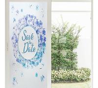 Pellicola per Vetri Finestre Fiore Blu Del Cielo Pellicole Oscuranti per Vetri Finestre Privacy Senza Colla Pellicola Oscurante Autoadesive Bagno Cucina Camera da Letto Ufficio 45x100cm/4 Pcs