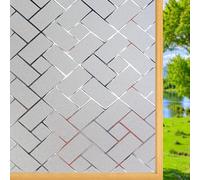 Pellicola per Vetri Finestre Privacy 65 x 520 cm Pellicola Elettrostatica, Vetro Non Adesiva, Opaca, Anti-Uv Privacy Finestre per Cucina, Ufficio, Camera da Letto, griglia obliqua