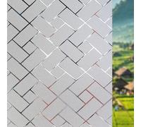 Pellicola per Vita Privata 35 x 250 cm Autoadesive Anti-Uv, Statica, Privacy Pellicola Privacy Finestre Adsorbimento Elettrostatico per Cucina, Ufficio, Camera da Letto, griglia obliqua