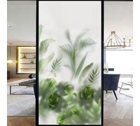 Pellicola Privacy per Vetri Finestre Modello di pianta verde,1,60x90cm | Pellicola statica senza colla per Finestre, Effetto Opaco, Pellicola Decorativa non adesiva per Bagno, cucina, soggiorno