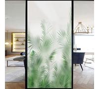 Pellicola Privacy per Vetri Finestre Modello di pianta verde,6,90x200cm | Pellicola statica senza colla per Finestre, Effetto Opaco, Pellicola Decorativa non adesiva per Bagno, cucina, soggiorno