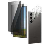Pellicola Protettiva Anti Spia per Samsung Galaxy S24 Ultra, Protezione Privacy Schermo Ultra HD, Anti-Impronte Anti-Peeping Vetro Temperato, Sensibile al Tatto, 2+2 Pezzi