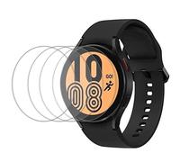 Pellicola Protettiva Compatibile con Samsung Galaxy Watch 6/5/4 44mm (4 Pezzi), Trasparente HD Vetro Temperato Film 2.5D Bordo Rotondo