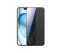 Pellicola protettiva in vetro temperato 2.5D antipolvere e con cornice nera per iPhone 15 Plus/16 Plus, con protezione della privacy e antipolvere.