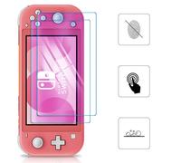 Pellicola protettiva in vetro temperato per Nintendo Switch Lite, anti luce blu, confezione da 2, design ergonomico e maggiore resistenza agli urti,