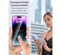 Pellicola protettiva per la privacy per iPhone 14 Pro Max, compatibile con le custodie, in vetro temperato a doppio strato rinforzato con