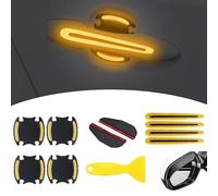 Pellicola Protettiva per Maniglia della Portiera dell'Auto 11 pcs Set Pellicola Protettiva Riflettente AntiGraffio Adesivi Set di protezioni per auto da Universale Adesivi Auto Esterni (Gialli)