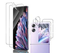 Pellicola Protettiva per OPPO Find N2 Flip 5G，2 Pezzi Vetro Temperato + 2 Pezzi Pellicola Prottetiva + 2 Pezzi Pellicola Fotocamera，[Durezza 9H,Anti-Graffi]Trasparente TPU HD Protettiva Schermo