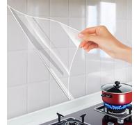 Pellicola protettiva trasparente da parete, autoadesiva, resistente all'olio, impermeabile, per cucina, backsplash, pellicola in vinile, rimovibile, resistente al calore, trasparente, per armadio,