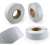 Pellicola riflettente, nastro segnale di avvertimento autoadesivo, bianco, 50 m