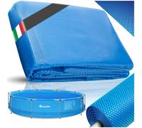 tectake® Pellicola Piscina, Copripiscina Solare Rotondo, da Ritagliare, Protegge e Riscalda, Riscaldamento Ecologico, Sicurezza e Pulizia, Adattabile a Piscine Esterne, Maneggevole - Blu, 3 m