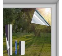 Pellicola solare per finestre, per interni, 75 x 400 cm, pellicola a specchio per finestre, autoadesiva, protezione dai raggi UV, protezione dal calore per casa, ufficio, grigio