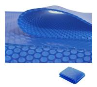 Pellicola Solare Piscina 3.3 x 3.5 m Protegge e Riscalda, Riscaldamento Ecologico Telo Solare Tagliabile Resistente Ai Raggi UV e All'Abrasione per Piscina Fuori Terra, Blu