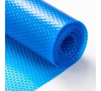 Pellicola Solare Piscina 4.1 x 4.5 m Tagliabile, Riscaldamento Piscina Telo Solare Tagliabile Resistente Ai Raggi UV e All'Abrasione per Fuori Terra, Blu