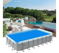 Pellicola Solare Piscina 50 x 340 cm Copertura a Bolle Protettiva per Piscina 400 µm, Tagliabile, Protezione Isotermica, Riscaldamento Acqua, Blu
