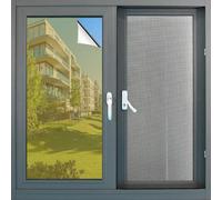 Pellicola Specchio Autoadesive 50 x 255 cm per La Privacy, Anti Uv, Antiriflesso Vetri Anti-Sole Pellicola con Strumenti di Installazione per Ufficio e Soggiorno, argento da tè