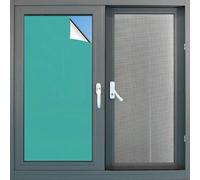 Pellicola Specchio Autoadesive 50 x 400 cm per La Privacy, Anti Uv, Antiriflesso Vetri Anti-Sole Pellicola con Strumenti di Installazione per Ufficio e Soggiorno, Verde