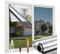 Pellicola Specchio per Vetri Finestre 60x200cm | Pellicola Elettrostatica Riflettente Monodirezionale | Mirror Film | Anti UV e Anti Calore | Pellicola a Specchio per Interni ed Esterni