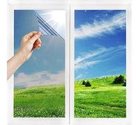 Pellicola Specchio Riflettente per Vetri Finestre Autoadesiva Anti-UV e Controllo del Calore Pellicola Privacy Monodirezionale Adatto per Ufficio Casa (60 * 300cm, Argento)