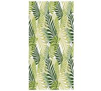 Pellicola statica per finestre, motivo tropicale esotico con foglie di palma botanica naturale primaverile estate grafica contemporanea, pellicola in vetro per la decorazione fai da te della casa di