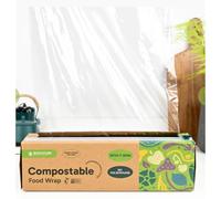 Pellicola trasparente biodegradabile con taglierina, 300 m x 30 cm, compostabile, senza BPA, adatta al congelatore, resistente agli strappi, ecologica, per uso domestico, cucina e uso commerciale