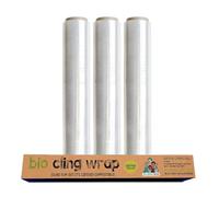 Pellicola trasparente biodegradabile Eco Green Living, 100% compostabile, senza BPA e plastica, vegana, adatta a dispenser in cartone riciclabile. Confezione da 3 rotoli da 30 cm x 30 m
