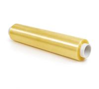 Pellicola Trasparente Estensibile in PVC 28 x 300 m, Gialla o Viola, Astucciata con Custodia Protettiva, per Alimenti, HACCP, Salumi, Formaggi, Dolci, Frutta e Verdura