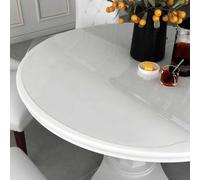 Pellicola trasparente per tavolo in PVC, diametro 70 cm, 1,6 mm, rotonda, antigraffio e impermeabile, come protezione per mobili per sala da pranzo, soggiorno, ufficio, accessorio per tavolo e