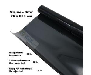 Pellicola vetri Medium Black 76X300 cm adattabile microcar minicar
