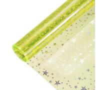 Pellicola vinile trasparente olografica per PVC 12\"x48\", giallo fluorescente
