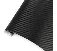 Pellicola vinilica in fibra di carbonio 3D, autoadesiva nera con raschietto in plastica, for auto, moto, laptop e telefono cellulare, 1 rotolo(50x100cm)