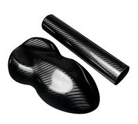 Pellicola vinilica in fibra di carbonio PET lucida, rotolo di pellicola autoadesiva impermeabile senza bolle for auto fai da te, moto e laptop, nero oro(6d large grid,50 * 100cm)