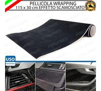 PELLICOLA WRAPPING EFFETTO CAMOSCIO NERO 30 X 115 CM PER FORD FUSION