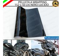 PELLICOLA WRAPPING NERO LUCIDO PER HONDA NTV 650 152 X 50cm TERMOFORMABILE