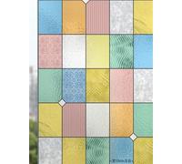 Pellicole per Finestra Privacy,Pellicola traslucido Oscurante per Vetri Finestre Adesione Statica Decorativa Anti-UV, Quadrati colorati,Per Cucina,Ufficio,Camera da Letto- 60cmx200cm