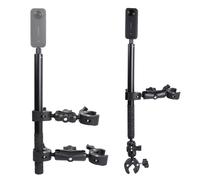 PellKing Motorcycle Mount kit for Insta360 One X4 X3 X2 RS- Double Clamps Handlebar Holder with 155cm Selfie Stick for Motorcycle and Bicycl
