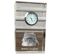 Pelo lungo britannico orologio a tre strisce con gatto Art-Dog