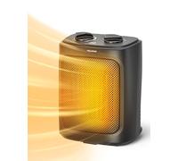 Pelonis Mini Termoventilatore 2000W con Due Livelli di Calore, Riscaldatore Elettrico in Ceramica per il Bagno, Controllo della Temperatura, Riscaldamento per Ufficio