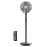 PELONIS Ventilatore Pedestale con Telecomando Display Touch, Circolazione 3D 36.5dB, Flusso d'Aria 10m, Altezza Regolabile 60/111cm, 4 Modalità con Timer