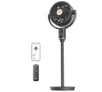PELONIS Ventilatore Pedestale Intelligente Oscillante 135°, Silenzioso con Motore DC, Doppia Elica, 9 Velocità, 2 Modalità, 26dB, Altezza Regolabile 36-110CM