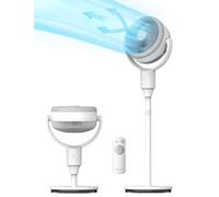 Pelonis Ventilatore Pedestale Silenzioso, 2-in-1 con Telecomando, Portata d'Aria 1500m³/h Altezza 110CM 3 Velocità Oscillazione Omni 135°+90°